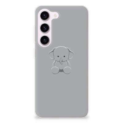 Samsung Galaxy S23 Telefoonhoesje met Naam Grijs Baby Olifant Samsung Galaxy S23 Telefoonhoesje met Naam Grijs Baby Olifant