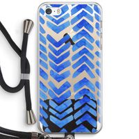 Blauwe pijlen: iPhone 5 / 5S / SE Transparant Hoesje met koord
