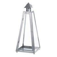 Flancy Flames Windlicht - grijs - metaal - lantaarn - 21,8 x 21,8 x 54,3 cm