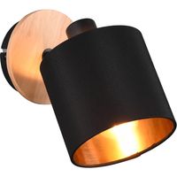 LED Wandspot - Wandverlichting - Trion Torry - E14 Fitting - Rond - Mat Bruin - Aluminium - thumbnail