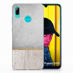 Huawei P Smart 2019 Bumper Hoesje Wood Concrete