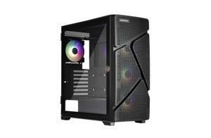 Enermax MarbleShell MS31 ARGB Midi-tower PC-behuizing Zwart 4 voorgeïnstalleerde LED-ventilators, Zijvenster, Stoffilter