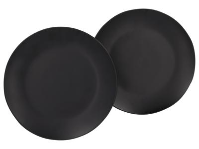 SILVERCREST Set van 2 dinerborden of soepborden (Dinerbordenset, zwart)