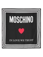 Moschino foulard en soie In Love We Trust à logo - Noir