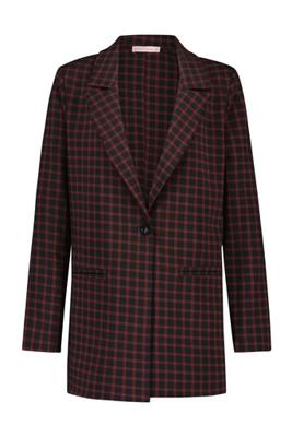 Amara check blazer - black/stone red - 06961
