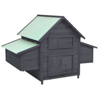 VidaXL Kippenhok 150x96x110 cm massief vurenhout grijs en wit