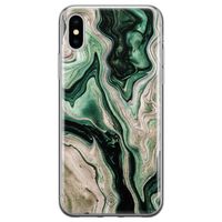 iPhone XS Max siliconen hoesje - Green waves