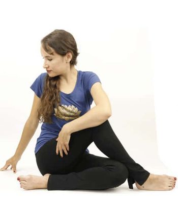 Yoga T-shirt Lotus Indigo M