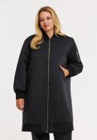 Yoek Lang bomberjack SATIN | Zwart | Maat 54/56