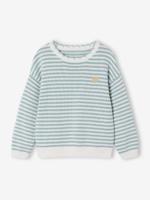 Gestreepte meisjestrui grijsblauw
