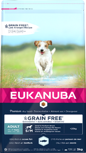 Eukanuba graanvrij zeevis kleine & middelgrote rassen hondenvoer 3kg zak