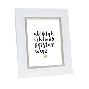 Deknudt Fotolijst in wit met zilverbies 15x15 S41NK1