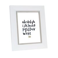 Deknudt Fotolijst in wit met zilverbies 15x15 S41NK1