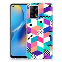 OPPO A74 4G | TPU Hoesje | Blokken Kleurrijk