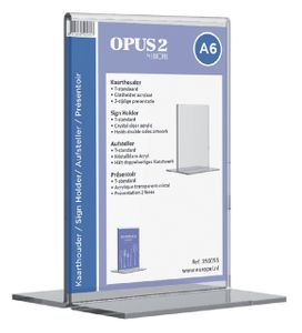 Kaarthouder opus 2 a6 t-standaard staand acryl