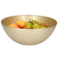 Decoratie schaal/fruitschaal van glas goud rond D28 x H11,5 cm