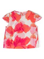 Il Gufo blouse en popeline à imprimé abstrait - Rose