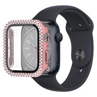Strass Decoratief Apple Watch Series 9/8/7 Case met Screenprotector - 45mm - Roze - thumbnail