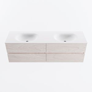 MONDIAZ VICA 160cm badmeubel onderkast Underlayment 4 lades. Wastafel MOON dubbel 2 kraangaten, kleur Talc.