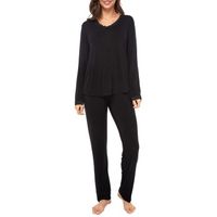 Lady Avenue Bamboo Pyjamas With Lace Long Sleeve - thumbnail