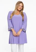 Yoek Tuniek wide bottom met steentjes | Licht Paars | Maat 58/60