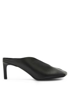 Jil Sander mules en cuir à bout carré - Noir