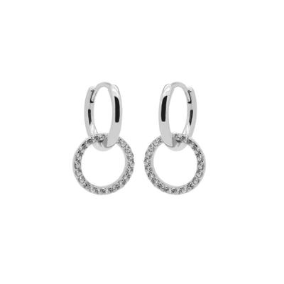Karma Oorringen Hinged Hoops Double Hoop Zirconia 12MM Zilver