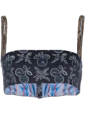 ETRO brassière à motif en jacquard - Bleu