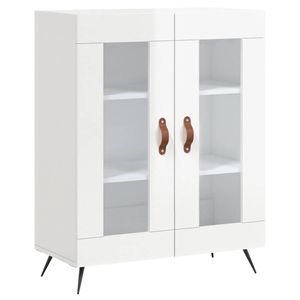 The Living Store Dressoir Classic Wit - 69.5 x 34 x 90 cm - Glas Ontwerp