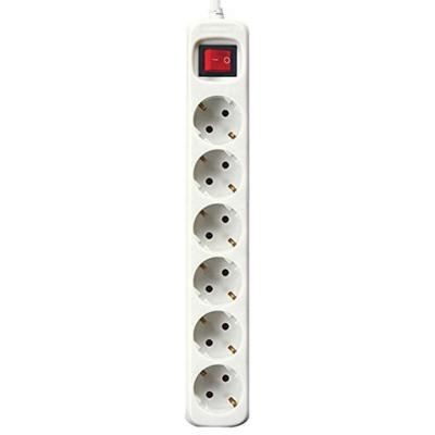Stopcontactenstrip 6 Tomas met Interruptor Silver Electronics Wit - Maat: 3 m