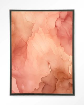 Urban Cotton Wandkleed 'Flowing Pink' 80 x 110cm in Floating Frame - black