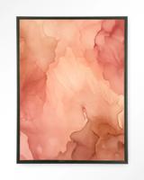Urban Cotton Wandkleed 'Flowing Pink' 80 x 110cm in Floating Frame - black