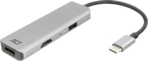 ACT AC7013 laptop dock & poortreplicator Bedraad USB 3.2 Gen 1 (3.1 Gen 1) Type-C Zwart, Grijs