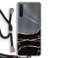 Gouden marmer: Oppo A91 Transparant Hoesje met koord Gouden marmer: Oppo A91 Transparant Hoesje met koord