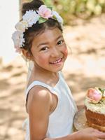 Boheemse bloemenkrans voor meisjes ecru