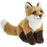 Pluche bruin/witte vos/vossen knuffel 39 cm speelgoed   - - thumbnail