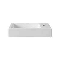 Wastafel BWS Sona Met Kraangat Links/Rechts 40x22,5 cm Glanzend Wit