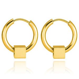 Stalen creolen Flexible Square Gold-12mm