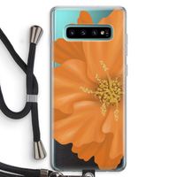 Orange Ellila flower: Samsung Galaxy S10 Plus Transparant Hoesje met koord