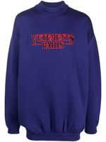 VETEMENTS pull en laine mérinos à logo appliqué - Violet