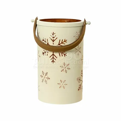Lantaarn Snowflake IJzer Crème-Wit 30cm