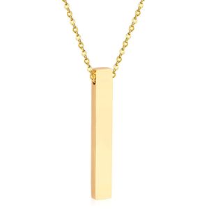 LGT Jewels dames ketting Edelstaal Verguld Goudkleurig verticale Balk