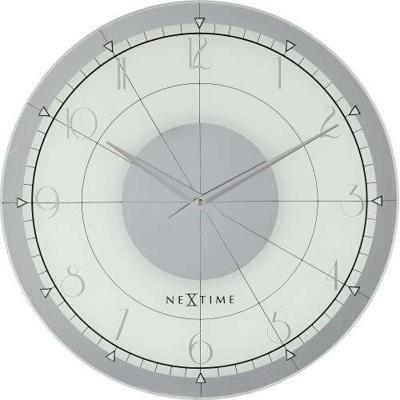 NeXtime klok 8125 Fancy Round, Ø43 cm, Wall, White/Silver