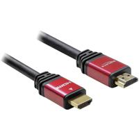 Delock 57903 HDMI-kabel HDMI Aansluitkabel HDMI-A-stekker, HDMI-A-stekker 3.00 m Rood/zwart Vergulde steekcontacten, Met Ferrietkern - thumbnail