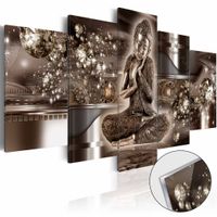 Afbeelding op acrylglas - Innerlijke Harmony, Boeddha, Bruin,  5luik