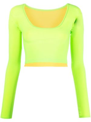 Sunnei haut crop à design superposé - Vert