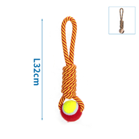 Katoenen touw met knopen en tennisbal - thumbnail