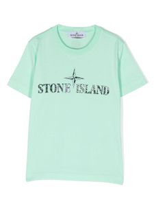 Stone Island Junior t-shirt en coton à logo imprimé - Vert