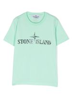 Stone Island Junior t-shirt en coton à logo imprimé - Vert - thumbnail