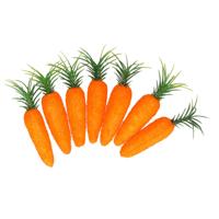 Decoratie wortelen - 7x - oranje - watten/polyester - 7 cm - Sinterklaas / Pasen